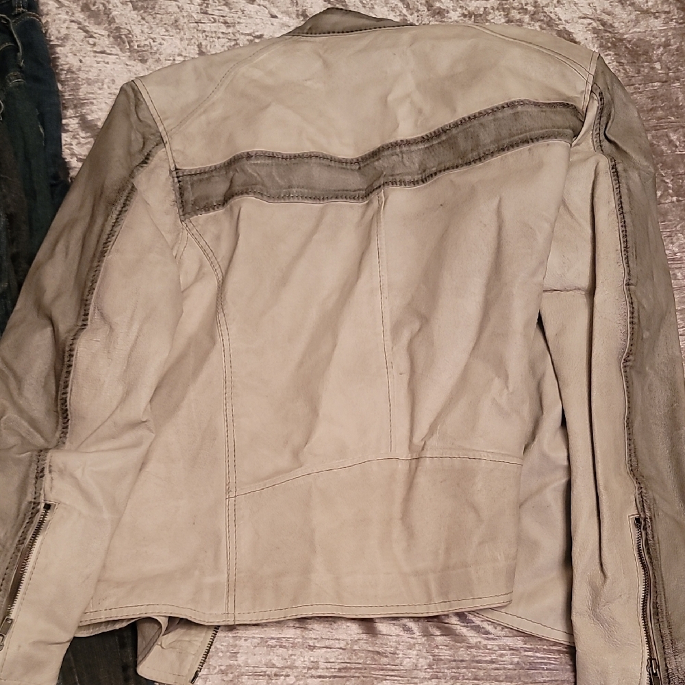 Men's Large Wilsons Leather Dark/Light Gray Jacket - Picture 5 of 6